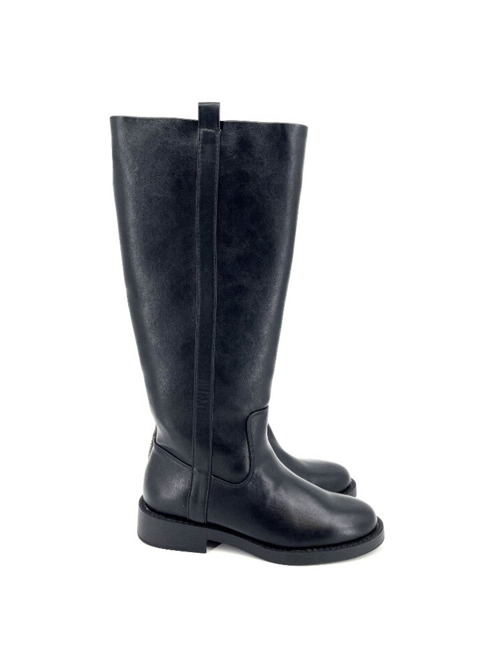 DV Dolce Vita Pennie Riding Boots Black Size 8 Faux Leather Knee High Tall Zip